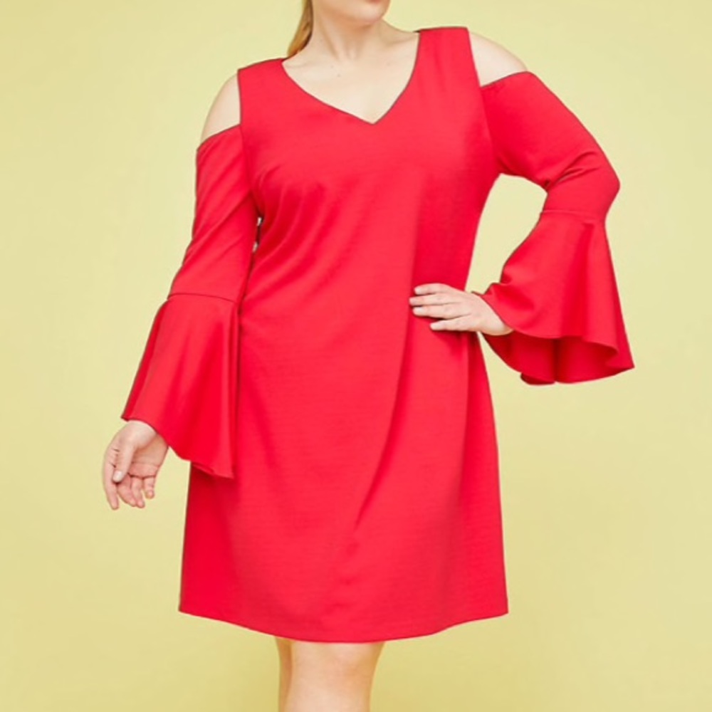 Lane Bryant Cold Shoulder Fit & Flare Dress